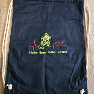 Turnbeutel Herzschlag Feuerwehr Hochwertiger Stick