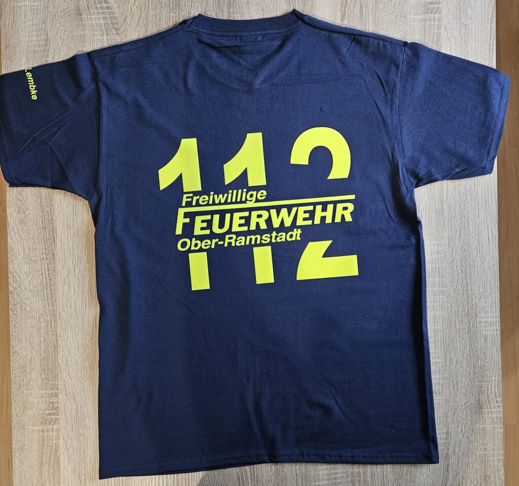 Feuerwehr 112 T Shirt (mit Ortsnamen und Namen)